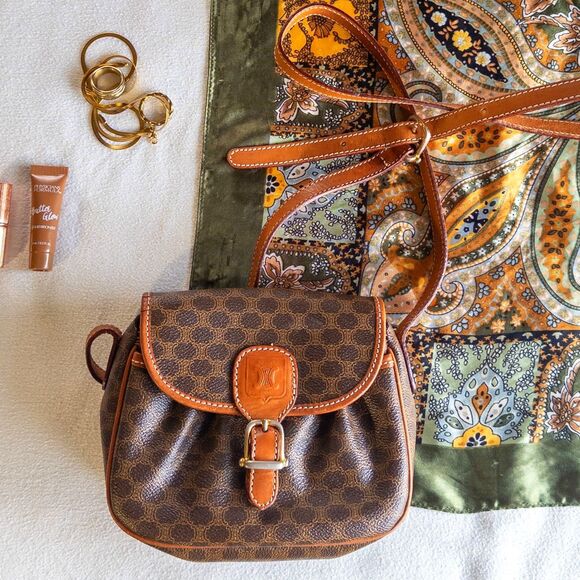 Vintage CELINE Macadam Shoulder Bag - Classic French Luxury - Picture 1 of 6